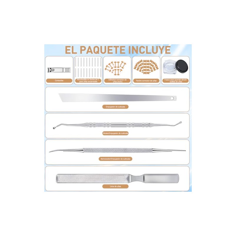 LUSCOR Kit Para Uñas Enterradas,Professional Ingrown Toenail Set,Pegatinas Para Uñas,