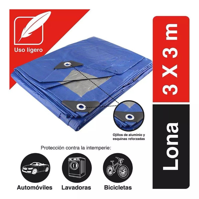 Santul Lona Uso Ligero Santul 3x3m Sellado Térmico Azul 5442