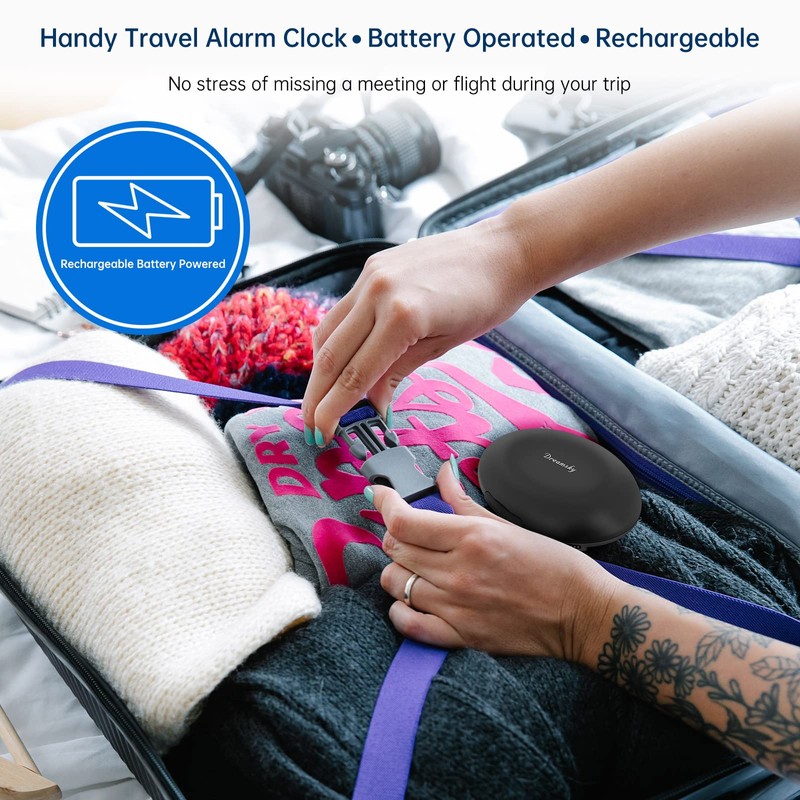 DreamSky Vibrating Alarm Clock for Heavy Sleepers - Auto Set