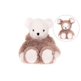 Habibi Premium Wärmekissen/Stofftier f. Kinder u. Erwachsene - 1842 Maus-Bär/Mouse-Bear m. Kapuze, herausnehmbare Hirsefüllung, Wärmekuscheltier zum Erwärmen i.d. Mikrowelle/Backofen, auch für Babys