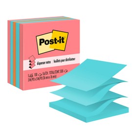 Post-it - Bloc de notas emergentes, 3.0 x 3.0 pulgadas, 5 blocs, las notas adhesivas favoritas de Estados Unidos, colores surtidos, eliminacin limpia 