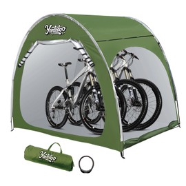 Yanledoo Bike Shed, Large Bike Storage Tent, Outdoor Portable Bike Storage Shed Tent, Bike Tent, Waterproof Bicycle Shelter with 210D Oxford Fabric, Bicycle Cover Fits 3-4 Bikes (Green)