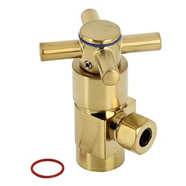 Kingston Brass CD43307DX Concord 1/2-Inch IPS X 3/8-Inch OD Comp Hose Thread Quarter-Turn Angle Stop Valve, Brushed Brass