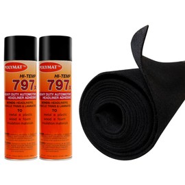 12FT X 45" S35 Headliner Fabric and 2 797 HI Temperature Spray Adhesive (Black)