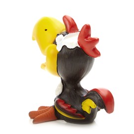 By Bers Glasses Holder Die _Vogel-Design Hand-Painted Animal Real Funny Polyresin for Fun and Young at Heart Gift, Rooster Black