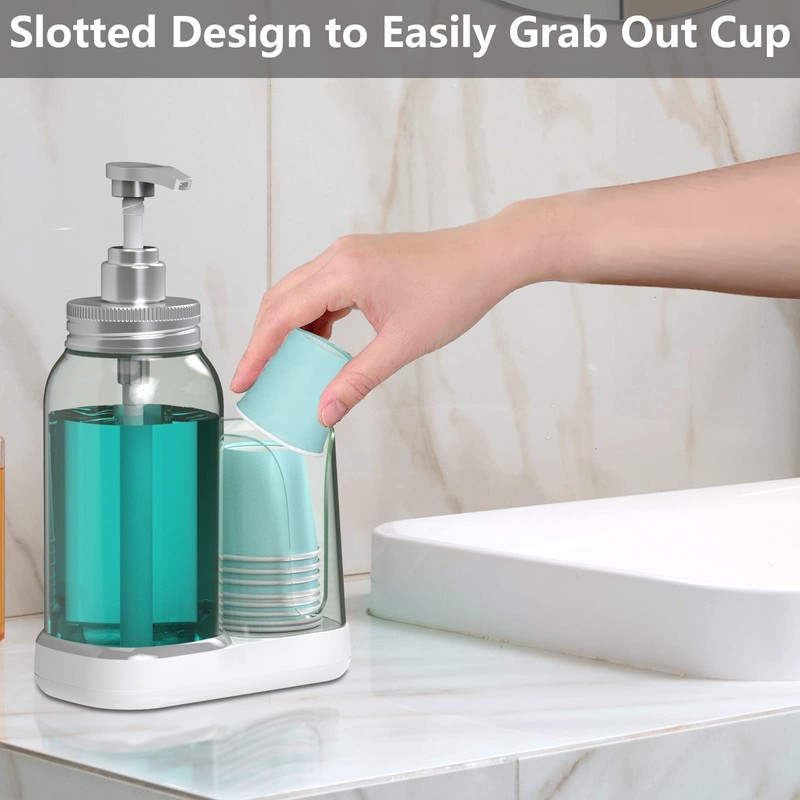 Luvan Mouthwash Dispenser for Bathroom, 25oz Mouthwash Pump Bottle with