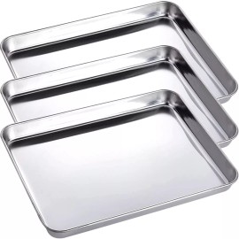 LabAider 3 Pack Professional Medical Surgical Stainless Steel Dental Procedure Tray Th...