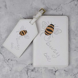 Azeeda 'Busy bee' Passport Cover & Luggage Tag Travel Set (PA00025316)