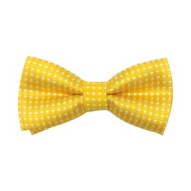 Polka Dot Bowtie for Kids, Children Pre-Tied Yellow Bow Tie with White Spots Adjustable Formal Neck Bowtie with Buckle & Strap for Party Wedding Ball Banquet for Teens Boys Girls Y7BDLJ (yellow)