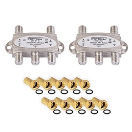 DiseqC Switch 4/1 HB-DIGITAL 4X SAT LNB 1 x Receiver for Full HDTV 3D 4K UHD + 10 x Gold-Plated F-Connectors Gold-Plated