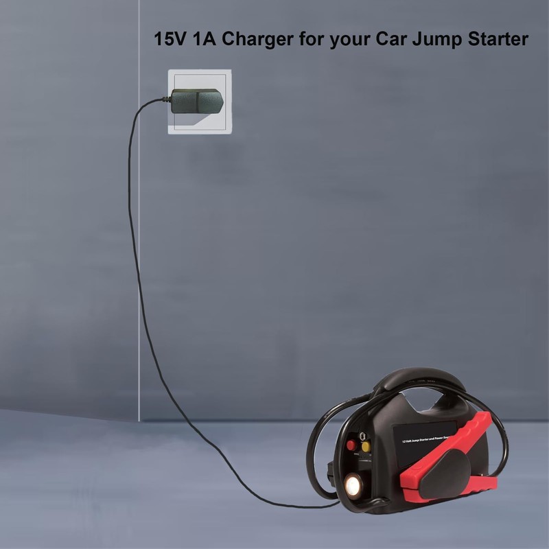 15V 1A Power Cord for Car Jump Starter Charger for