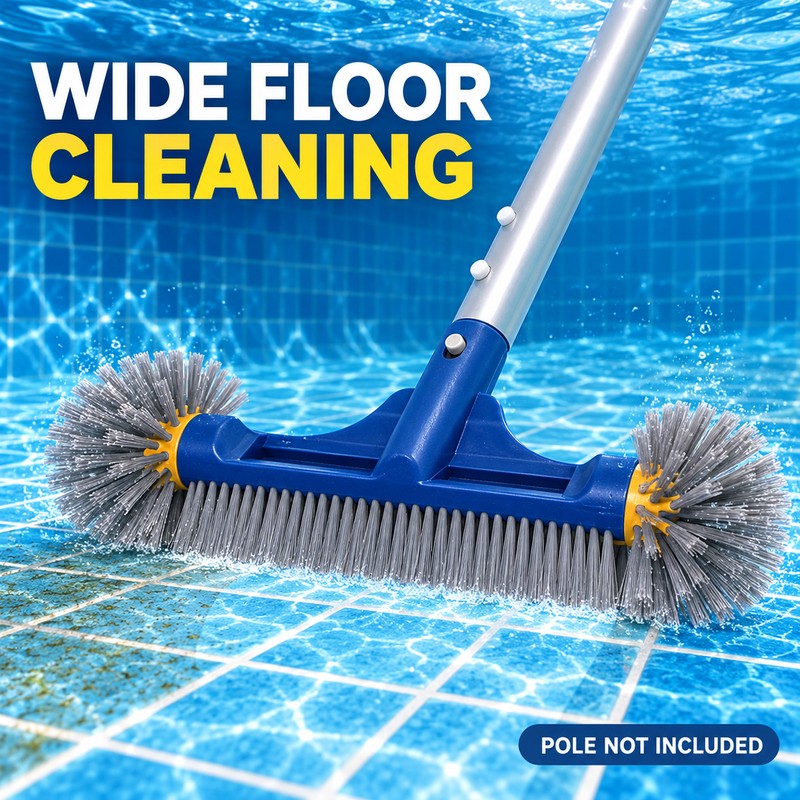 2 Pack 13 Inch Pool Cleaning Brush Heads with Rounded