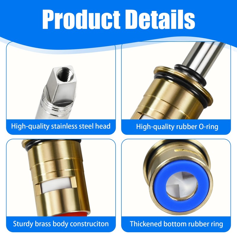 Upgraded 377XKRHJKABNF & 377XKLHJKABNF Long Ceramic 1/4-Turn Cold & Hot