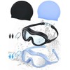 Dunzy 6 Pieces Adult Swim Goggles Silicone Cap Sets, Including