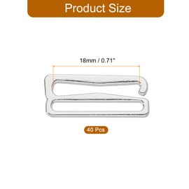 uxcell 40 Pcs 18mm 9 Shape Bra Strap Hooks, Zinc Alloy Adjustment Slide Bra Strap Clips, Bathing Suit Clasp, Bra Hooks Replacement for Underwear, Silver
