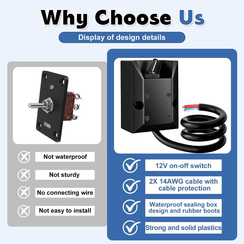 Toggle Switch 12V 30A SPST 2 Pin Waterproof Marine Grade