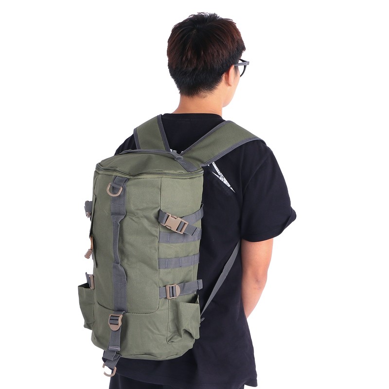 Fishing Tackle Backpack Large Capacity Portable Cylindrical Fishing Rod Bag