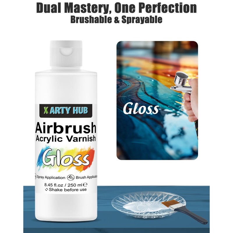 X ARTY HUB Acrylic Varnish Gloss 8.45 fl oz /