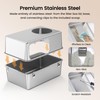 Aothey Stainless Steel Litter Box with Lid, Enclosed Metal with