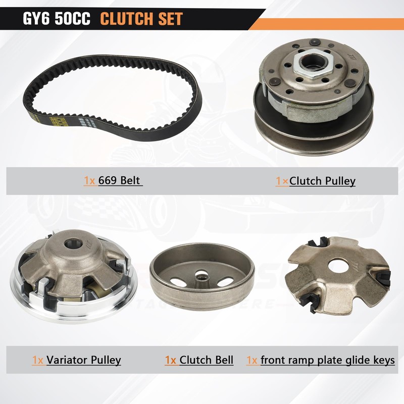 Clutch Set Fit for GY6 50cc 4-Stroke Engine Scooter ATV