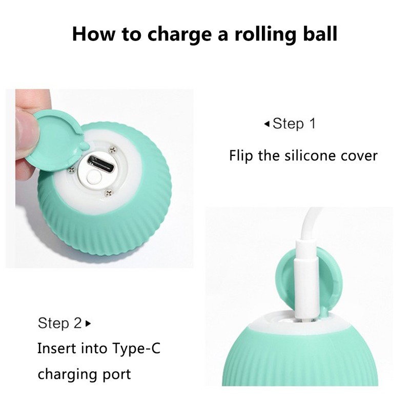 Interactive Cat Toys Balls USB Rechargeable Pet Toy Automatic Cat