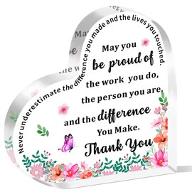 AMZQ Thank You Gifts for Women,Teacher Appreciation Gifts,Colleague Leaving Gifts Keepsake (Heart)
