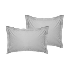 Luxurious Oxford Satin Pillowcase Set (2 Pieces), Light Grey, 80 x 80 cm, 100% Cotton Satin, 125 g/m², Soft & Elegant for a Restful Sleep