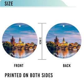 Charles Bridge Christmas Ornament，Prague Czech Republic,Funny Holiday Keepsake Xmas Tree Hanging Decor for Friends,Family