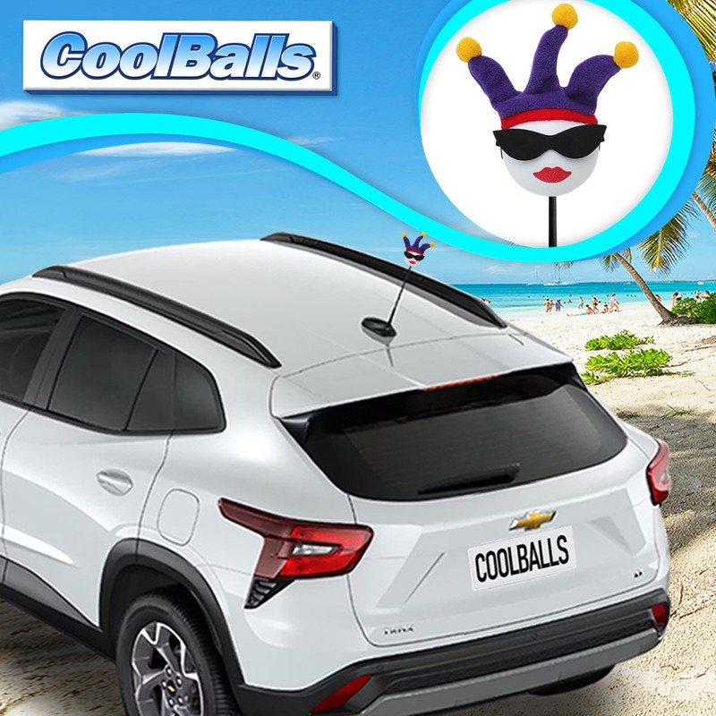 Coolballs Jesterette Car Antenna Topper Decor Accessory - Fits Thin