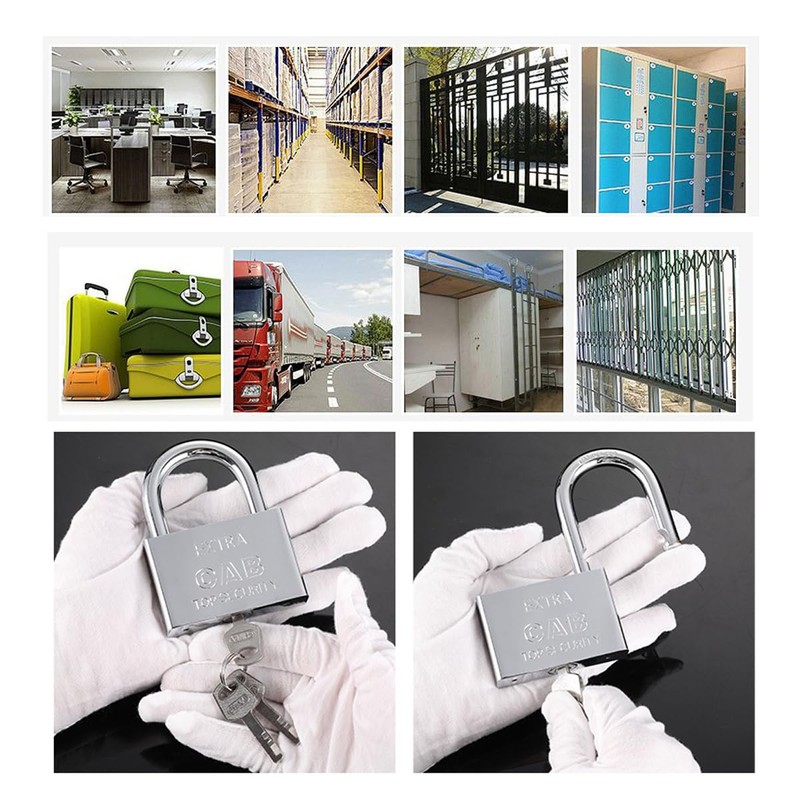 Heavy Duty Security Padlock with 4 Keys,9.8mm Thick Long Shackle