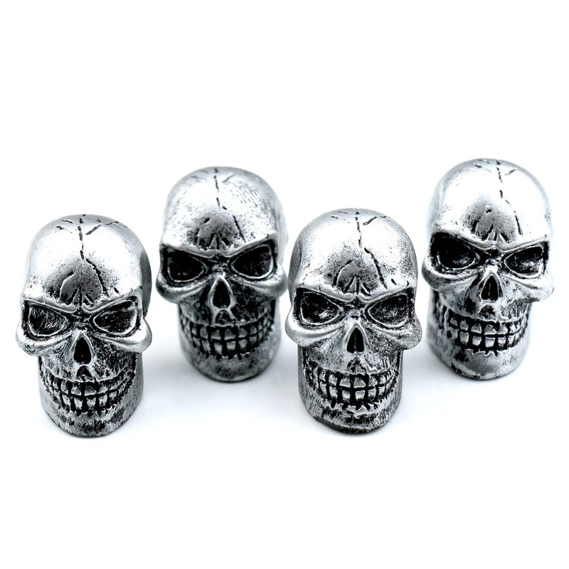Bashineng Cars Tires Valve Stem Caps Cover Dustproof Cool Skull