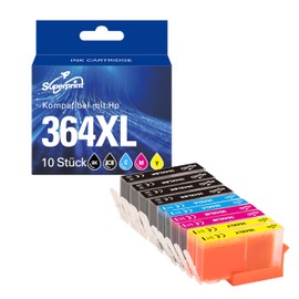 Superprint 364 XL Cartridges (With Chip) Multipack Compatible with HP 364 Printer Cartridges for Deskjet 3070A eAIO, Photosmart Printer Series (Pack of 10, with Large Capacity)