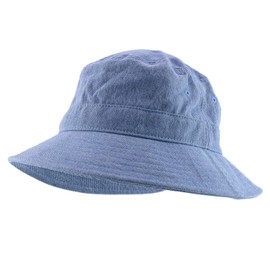 Trendy Apparel Shop XXL - XXXL Oversize Pigment Dyed Cotton Bucket Hat, Light Denim, X-Large-XX-Large
