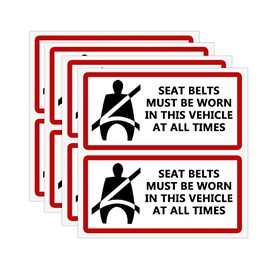 Seat Belts Must Be Worn In This Vehicle Sign Stickers,4x2 Inch,8 Pcs Per Pack