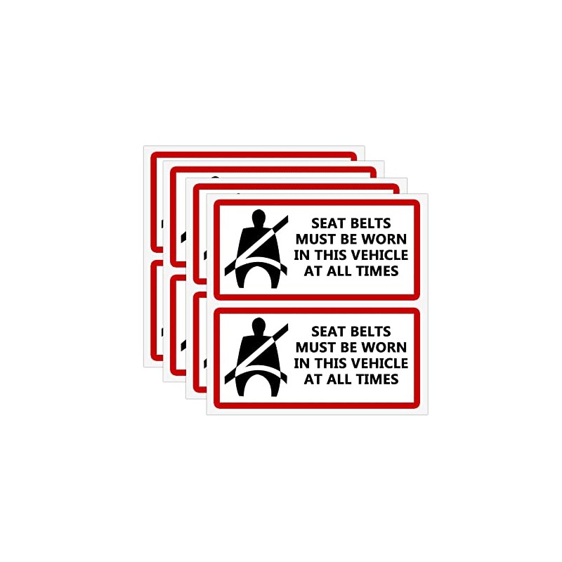 Seat Belts Must Be Worn In This Vehicle Sign Stickers,4x2