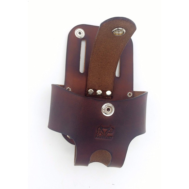 Basket Style Leather Tape Measure Holder by AP Saddlery (Dark