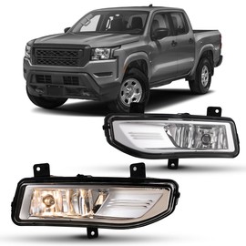 Winjet Fog Lights Fit For 2022-2023 Nissan Frontier S/SV models ONLY, OEM Fog Lamp with H8 12V 35W Halogen Bulbs, Driving Fog Lamps Replacement w/Wiring and Switch Kit Clear Lens