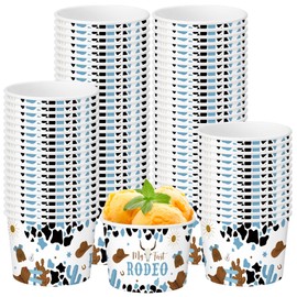 Funnymoom 50 Pack My First Rodeo Birthday Party Supplies Decorations 1st Rodeo Party Treat Snack Cups 9 oz Western Cowboy Disposable Dessert Bowls Paper Soup Bowls for Hot or Cold Food Boy Baby Shower
