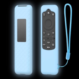 Cover for Samsung TM2560E BN59-01480L Remote Compatible with BN59-01432J BN59-01432A BN59-01432 BN59-01455A 2023 Smart TV Solar Panel Remote, Silicone Case Glow in Dark - Blue