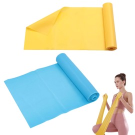 2 Pcs Pilates Band, 1.5m Resistance Band, Long Resistance Bands, Yellow Resistance Band, Exercise Bands Resistance, Pilates Resistance Bands, Pilates Bands, For Stretching, Yoga, Gym, Fitness