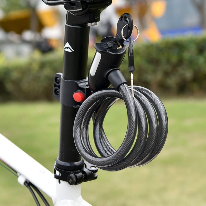 Candado de Cable Antirrobo para Bicicleta Motocicleta con Soporte de