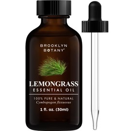 Brooklyn Botany Lemongrass Essential Oil - 100% Pure and Natural - Premium Grade Oil with Dropper - for Aromatherapy and Diffuser - 1 Fl Oz