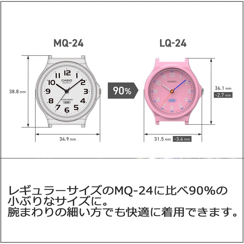 Casio Collection LQ-24B Biomass Plastic Wristwatch, Pink, Casual
