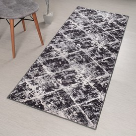 Custom Length, Slip Resistant Modern Abstract Carpet Runner Rug Mat for Entry Hallway Kitchen Laundry, Machine Washable, Light Weight, 31 inch x 19 feet