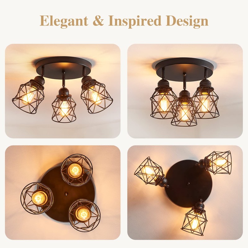 ABEAJAT Kitchen Light Fixtures, Adjustable Semi Flush Mount Ceiling Light