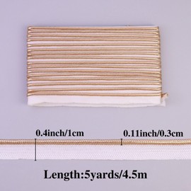 Rose Golden Piping Trim with Metallic Lip Welting 0.4inch/1cm Bias Tape Trim for Sewing Home Decor 5 Yards