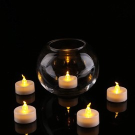 Anziner 24 Pack flameless led Tea Lights Candles, Warm Yellow Last 200 Hours,Flickering tealight Candles,Battery Operated Tea Lights for Home Decoratioin