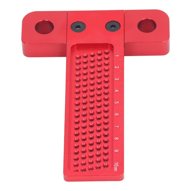 Woodworking Scriber T Square Ruler 100mm Aluminum Alloy Hole Positioning