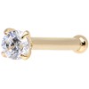 Body Candy 14k Yellow Gold 2mm Cubic Zirconia Nose Stud