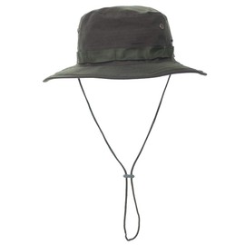 Opromo Fishing Bucket Boonie Hat Summer Sun Cap Outdoor Hat with Side Chin Cord-Army Green